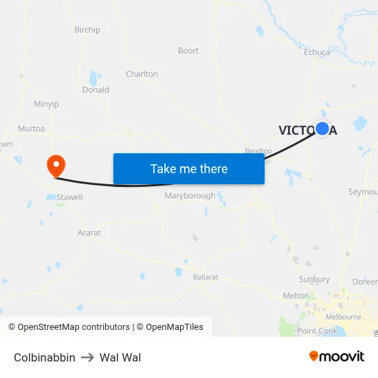 Colbinabbin to Wal Wal map