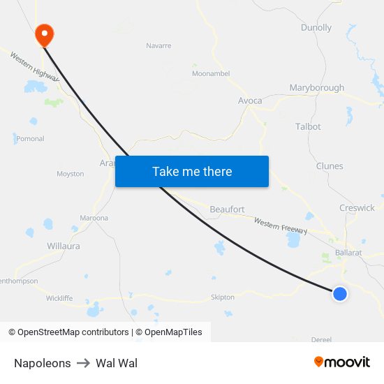 Napoleons to Wal Wal map