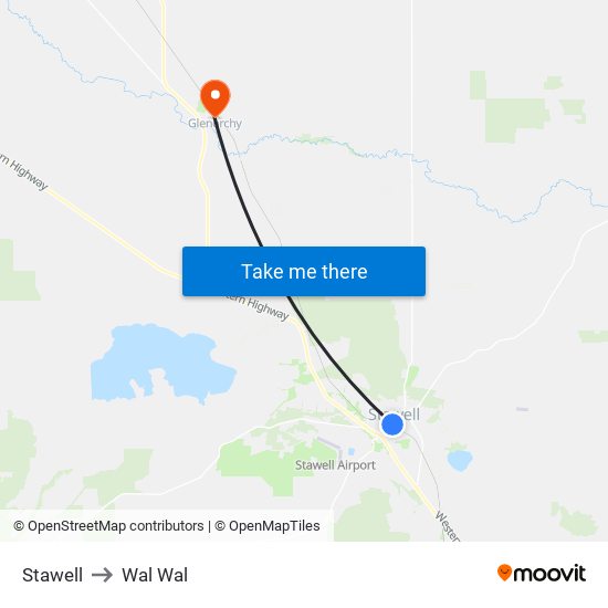 Stawell to Wal Wal map