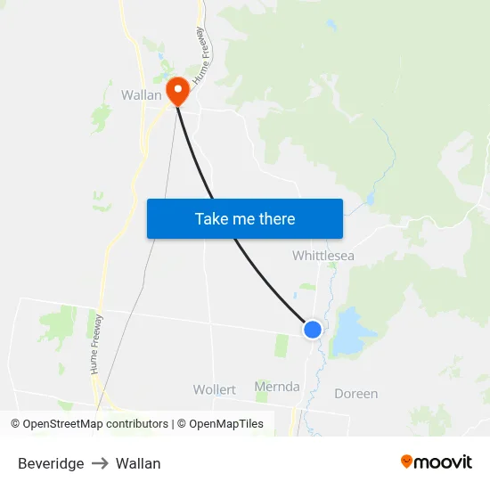Beveridge to Wallan map