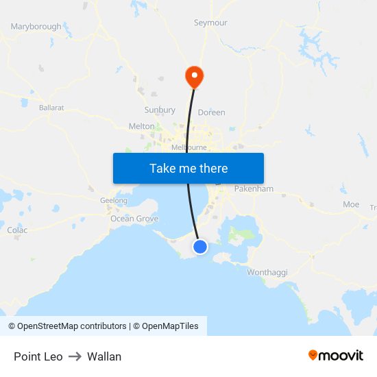 Point Leo to Wallan map