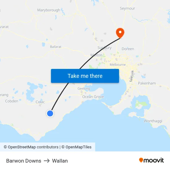 Barwon Downs to Wallan map