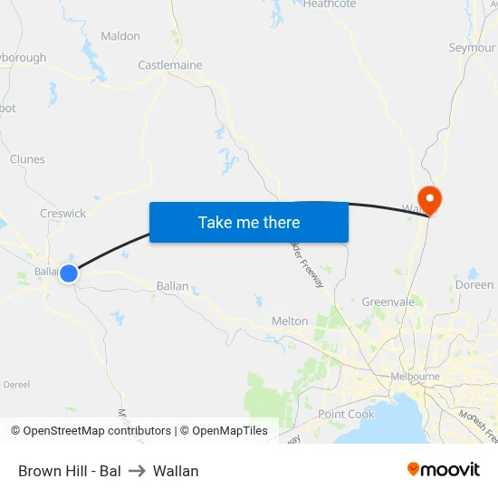 Brown Hill - Bal to Wallan map