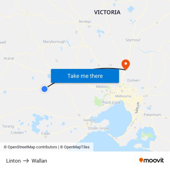 Linton to Wallan map