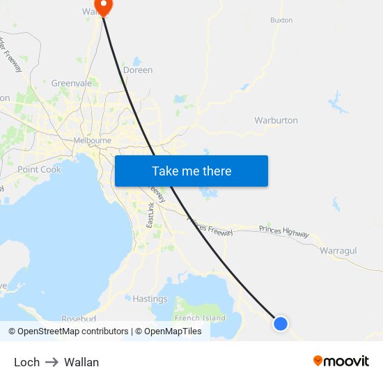 Loch to Wallan map