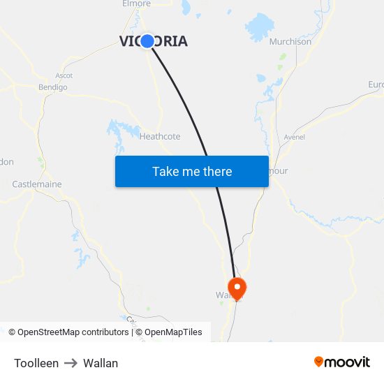 Toolleen to Wallan map