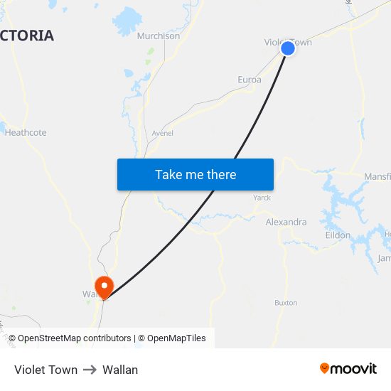 Violet Town to Wallan map