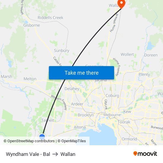 Wyndham Vale - Bal to Wallan map