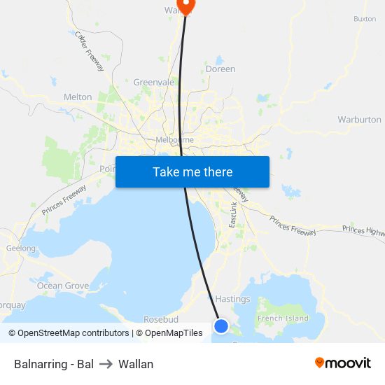 Balnarring - Bal to Wallan map