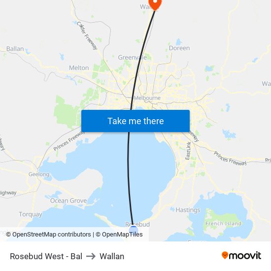 Rosebud West - Bal to Wallan map