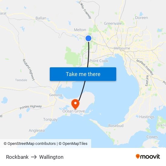 Rockbank to Wallington map