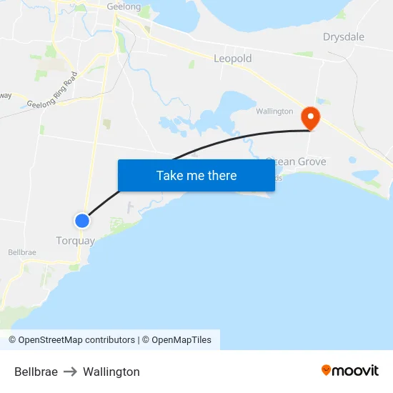 Bellbrae to Wallington map