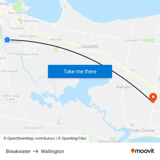 Breakwater to Wallington map