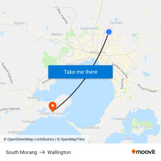 South Morang to Wallington map