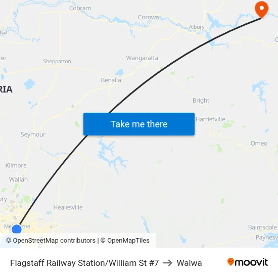 Flagstaff Railway Station/William St #7 to Walwa map
