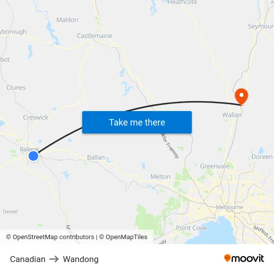 Canadian to Wandong map