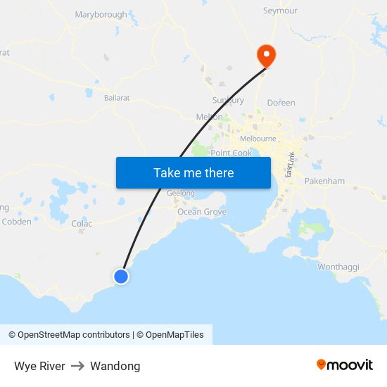 Wye River to Wandong map