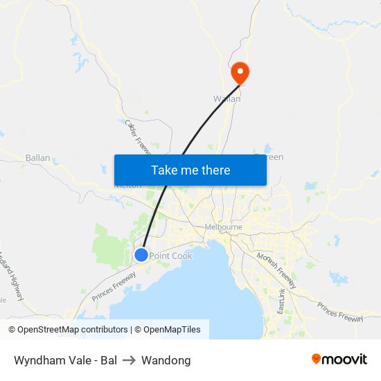 Wyndham Vale - Bal to Wandong map