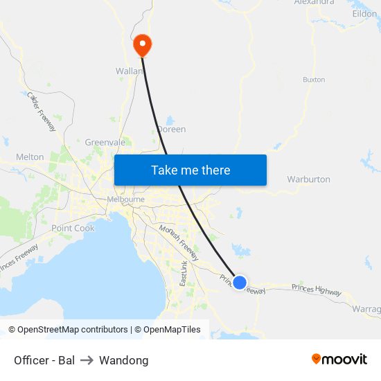 Officer - Bal to Wandong map