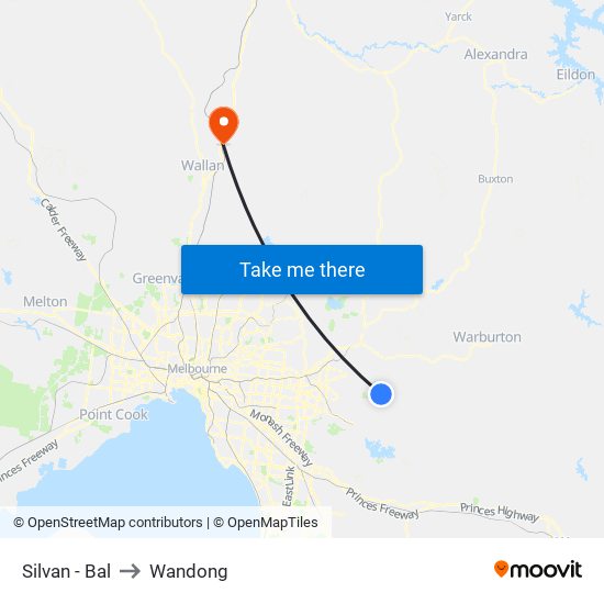 Silvan - Bal to Wandong map