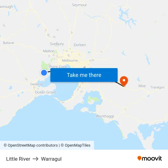 Little River to Warragul map