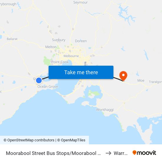 Moorabool Street Bus Stops/Moorabool St (Geelong) to Warragul map