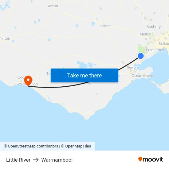 Little River to Warrnambool map