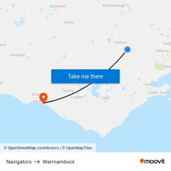Navigators to Warrnambool map