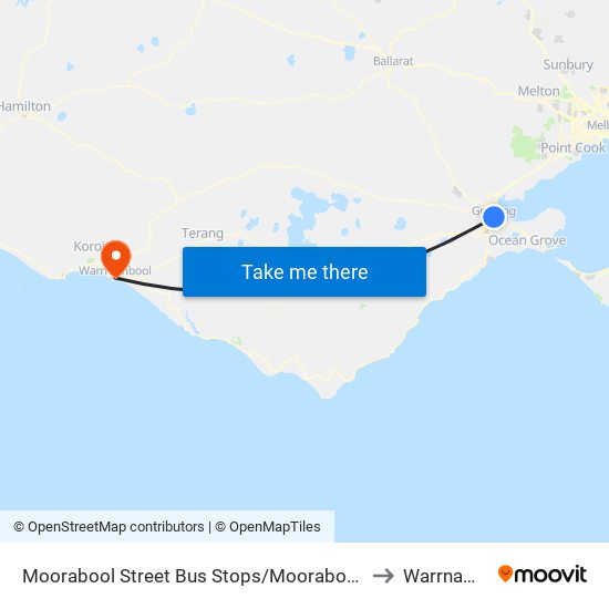 Moorabool Street Bus Stops/Moorabool St (Geelong) to Warrnambool map