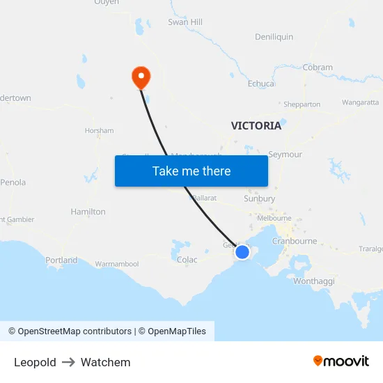 Leopold to Watchem map