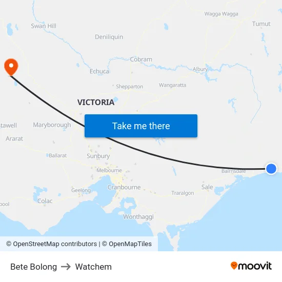 Bete Bolong to Watchem map