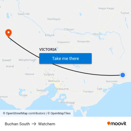 Buchan South to Watchem map