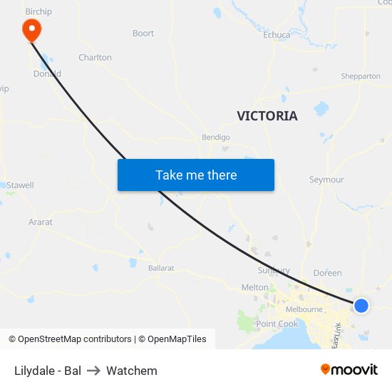 Lilydale - Bal to Watchem map