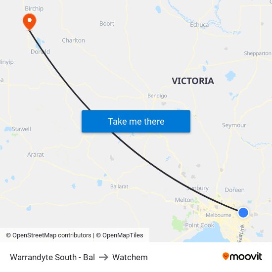 Warrandyte South - Bal to Watchem map