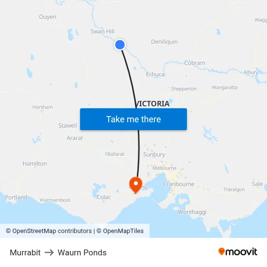 Murrabit to Waurn Ponds map
