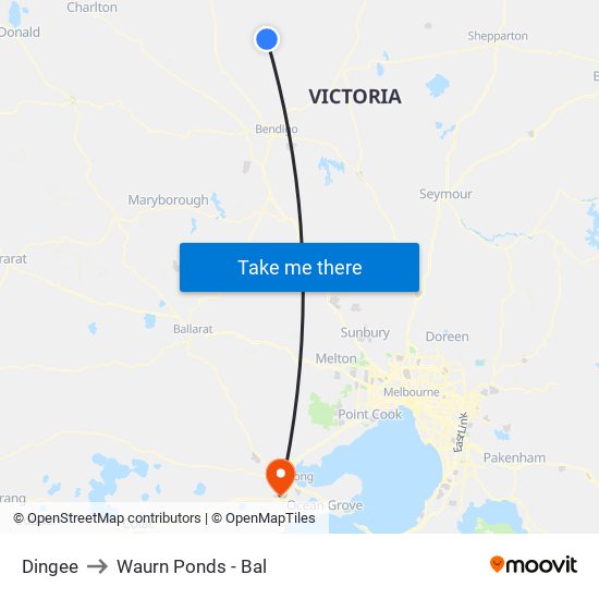 Dingee to Waurn Ponds - Bal map