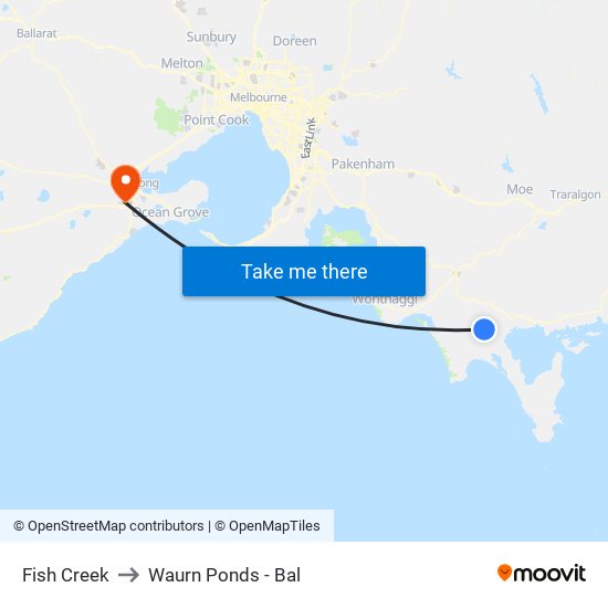 Fish Creek to Waurn Ponds - Bal map