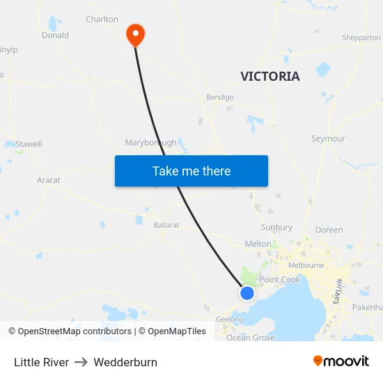 Little River to Wedderburn map
