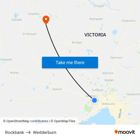 Rockbank to Wedderburn map