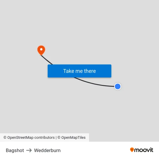 Bagshot to Wedderburn map
