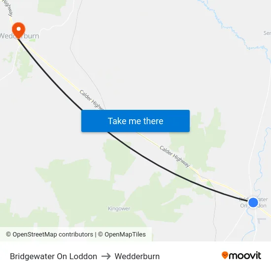 Bridgewater On Loddon to Wedderburn map