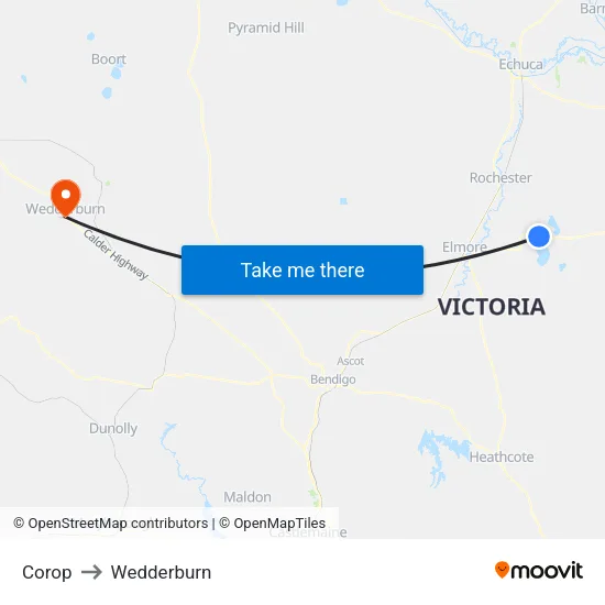 Corop to Wedderburn map