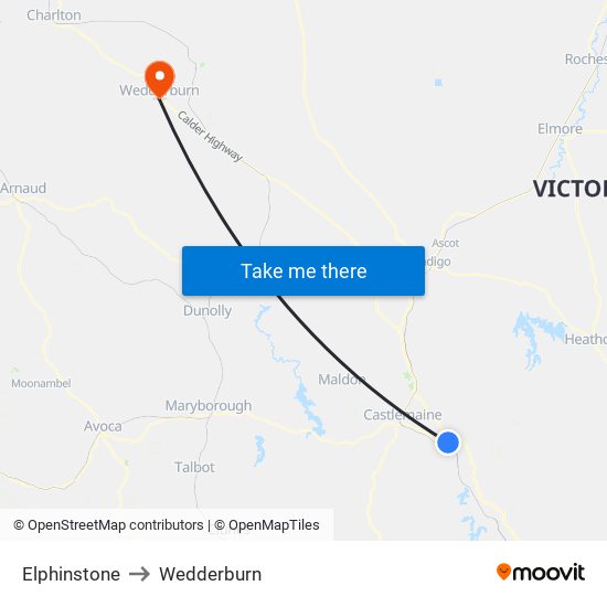 Elphinstone to Wedderburn map