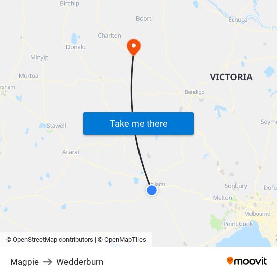 Magpie to Wedderburn map