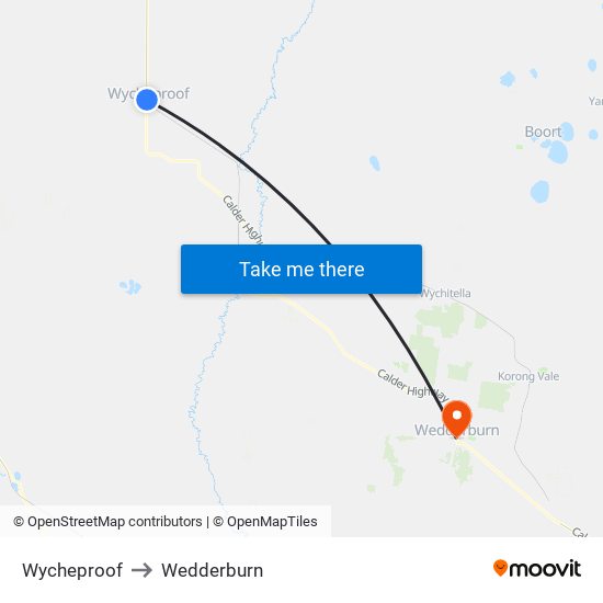 Wycheproof to Wedderburn map