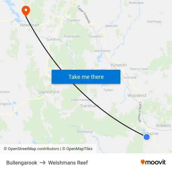 Bullengarook to Welshmans Reef map
