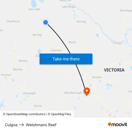 Culgoa to Welshmans Reef map