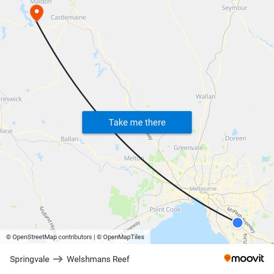 Springvale to Welshmans Reef map