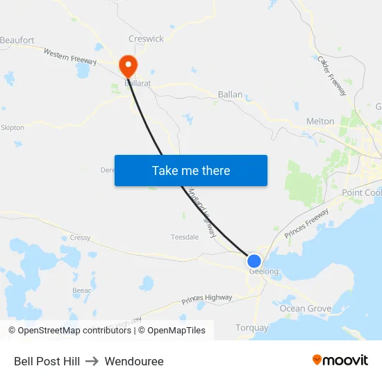 Bell Post Hill to Wendouree map