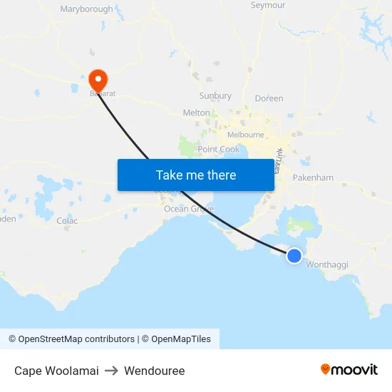 Cape Woolamai to Wendouree map